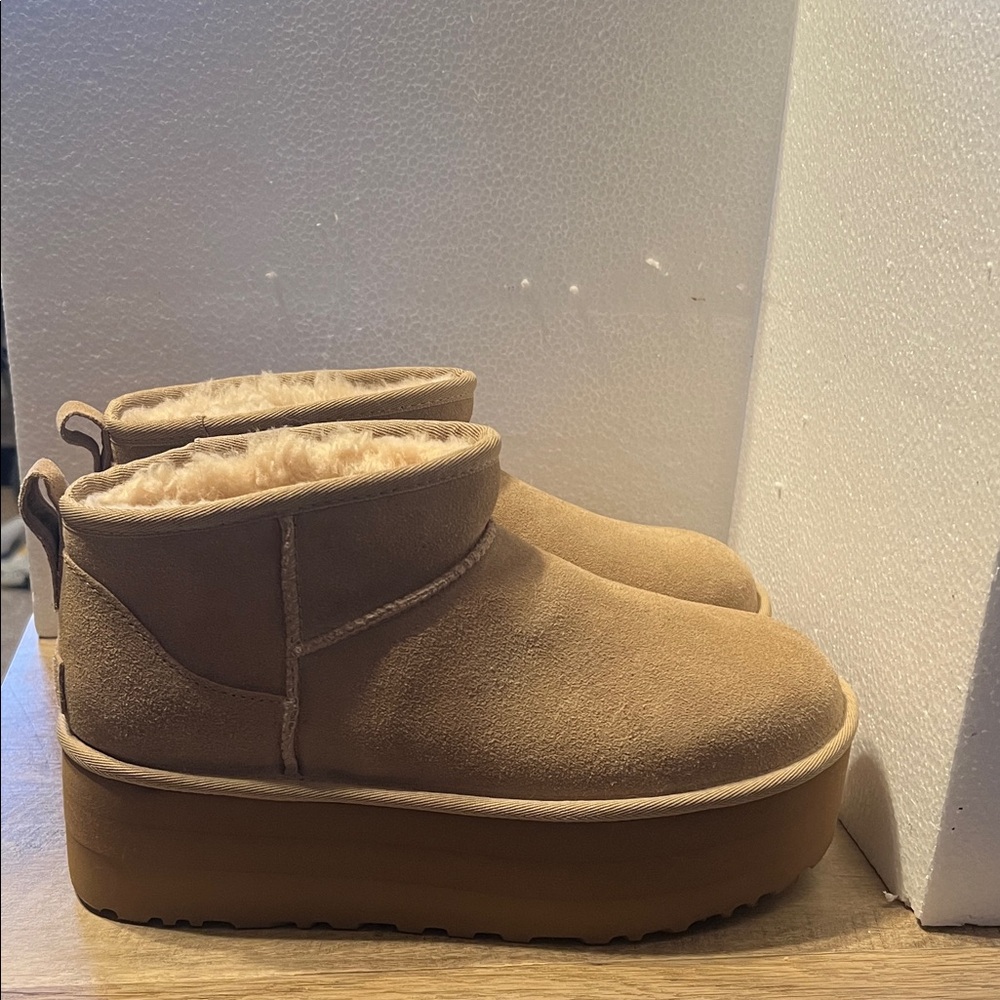 UGG Tan Classic Ultra Mini Platform